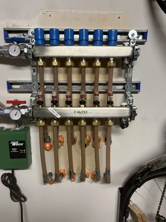 Plumber performing Gas Line Installation at a residential property in Jeffersonville